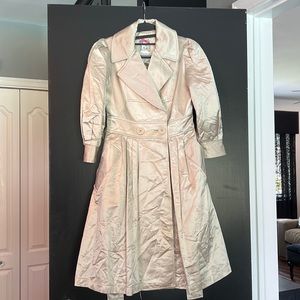 YOANA BARASCHI champagne silk shirt dress and petticoat size 0